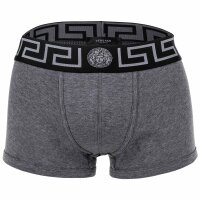 VERSACE Mens Boxer Shorts - TOPEKA, Stretch Cotton, Solid Color Grey/Black/Silver M (Medium)