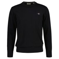 GANT Herren Pullover - CLASSIC COTTON C-NECK, Strickpullover, Rundhals, Baumwolle Schwarz S