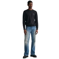 GANT Herren Pullover - CLASSIC COTTON C-NECK, Strickpullover, Rundhals, Baumwolle Schwarz S