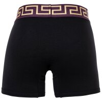 VERSACE Mens Boxer Shorts - TOPEKA, Stretch Cotton, Solid Color Black/Bordeaux S (Small)