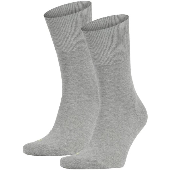 FALKE Unisex Sportsocken 2er Pack - Run, Freizeitsocken, unifarben #1 Hellgrau 37-38