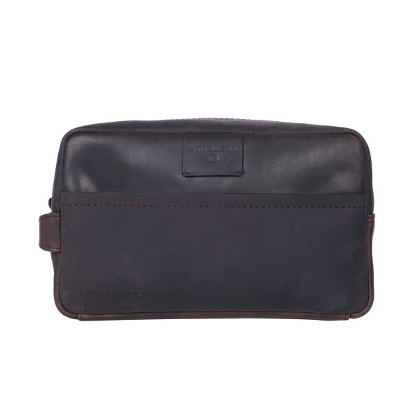 Strellson Mens Wash Bag - Brick Lane Dick Washbag shz 24x14x11cm (WxHxD) Dark brown