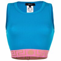 VERSACE Damen Bustier - TOPEKA, Underwear T-Shirt, Tank Top, Bi-Stretch, Organic Cotton Blau/Rosa 2XL