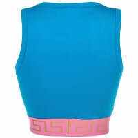 VERSACE Damen Bustier - TOPEKA, Underwear T-Shirt, Tank Top, Bi-Stretch, Organic Cotton Blau/Rosa 2XL