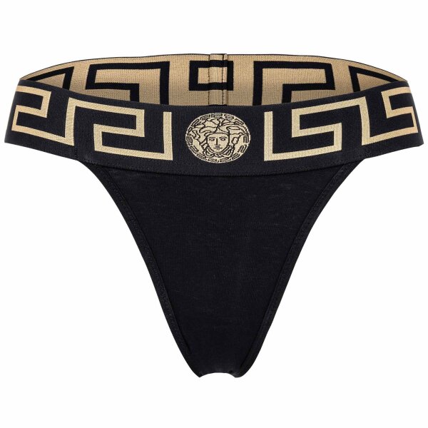 VERSACE Ladies Thong - TOPEKA, Underwear, Thong, Organic Cotton Black  XL (X-Large)