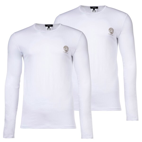 VERSACE Mens Long Sleeve Shirt, 2 Pack - TOPEKA, Long Sleeve, Round Neck, Organic Cotton, Bi-Stretch