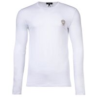 VERSACE Herren Langarmshirt, 2er Pack - TOPEKA, Longsleeve, Rundhals, Organic Cotton, Bi-Stretch Weiß S