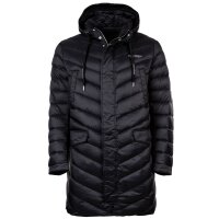 A|X ARMANI EXCHANGE Herren Daunen-Mantel - Steppjacke, Reißverschluss,Kapuze, Logo Aufdruck Schwarz 2XL