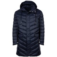 A|X ARMANI EXCHANGE Mens Down Coat - Quilted Jacket, Zip, Hood, Logo Print Dark blue S (Small)