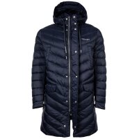 A|X ARMANI EXCHANGE Mens Down Coat - Quilted Jacket, Zip, Hood, Logo Print Dark blue S (Small)