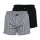 bugatti mens boxer shorts, 2-pack - woven shorts, cotton, check pattern
