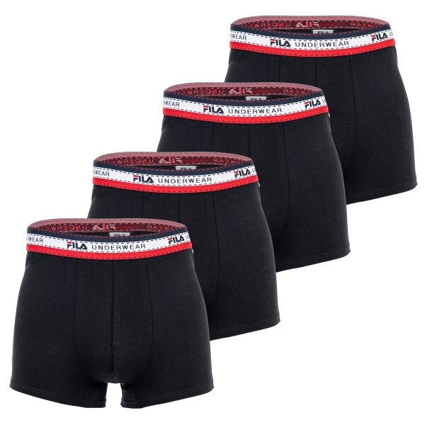 FILA Herren Boxer Shorts, Multipack - Logobund, Cotton Stretch, einfarbig Schwarz M 8er Pack (2x4P)