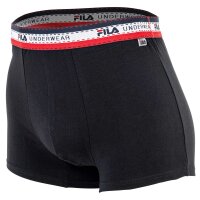 FILA Mens Boxer Shorts, 4-pack - Logo Waistband, cotton stretch, solid color Black M (Medium)