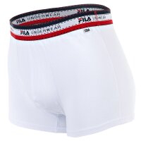 FILA Mens Boxer Shorts, 4-pack - Logo Waistband, cotton stretch, solid color White S (Small)