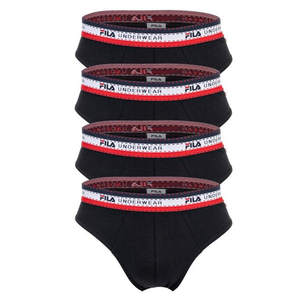 FILA Herren Slip, Multipack - Briefs, Logobund, Cotton Stretch, einfarbig Schwarz M 8er Pack (2x4P)