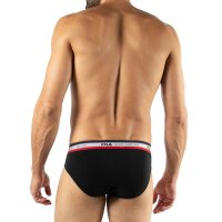 FILA Herren Slip, Multipack - Briefs, Logobund, Cotton Stretch, einfarbig Schwarz M 8er Pack (2x4P)