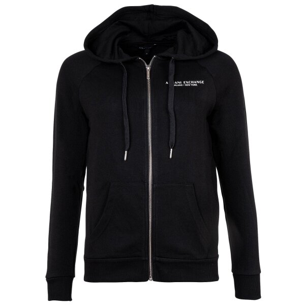 A|X ARMANI EXCHANGE ladies sweat jacket - zip, hood, logo Black XS (X-Small)