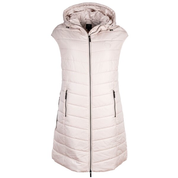 A|X ARMANI EXCHANGE womens down coat - quilted jacket, zipper, hood, logo print Cream XS (X-Small)