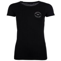 EMPORIO ARMANI Damen T-Shirt - ESSENTIAL STUDS LOGO, Rundhals, Stretch Cotton