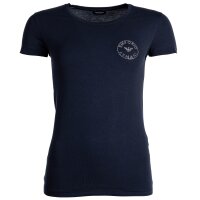 EMPORIO ARMANI Damen T-Shirt - ESSENTIAL STUDS LOGO, Rundhals, Stretch Cotton