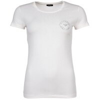 EMPORIO ARMANI Ladies T-Shirt - ESSENTIAL STUDS LOGO, Round Neck, Stretch Cotton