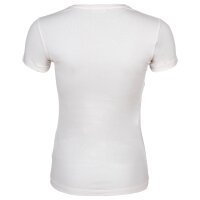 EMPORIO ARMANI Damen T-Shirt - ESSENTIAL STUDS LOGO, Rundhals, Stretch Cotton Creme XL