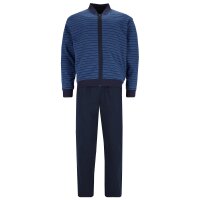 hajo mens leisure suit, 2-piece set - climate comfort, jacket and trousers, cotton mix Blue M (Medium)