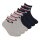 FILA Kids socks, 6-pack - Quarter, logo, stripes, solid color Blue/Grey 23-26