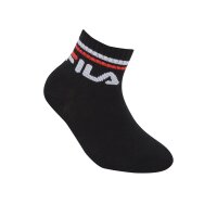 FILA Kinder Socken, Multipack - Qaurter, Logo, Streifen, einfarbig Schwarz/Grau 23-26 12er Pack (2x6P)