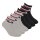 FILA Kinder Socken, Multipack - Qaurter, Logo, Streifen, einfarbig Schwarz/Grau 23-26 24er Pack (4x6P)