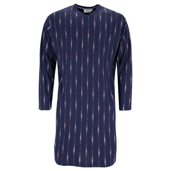 hajo mens nightdress - long, V-neck, Premium Cotton with Lyocell, patterned