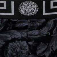 VERSACE Mens Brief - Slip, Stretch Cotton, Barocco Pattern Black/Grey L (Large)