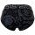 VERSACE Herren Slip - Stretch Cotton, Barocco Muster Schwarz/Grau L