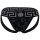VERSACE Herren Jockstrap - Jocks, Tanga Slip, Stretch Cotton, Barocco Muster Schwarz/Grau 3XL