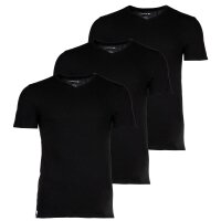 LACOSTE Herren T-Shirts, 3er Pack - Essentials, V-Ausschnitt, Slim Fit, Baumwolle, einfarbig Schwarz S