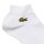 LACOSTE Unisex Sneaker Socks, 3-pack - Cotton Blend, Solid Color, Logo White/Grey/Dark Blue 39-42