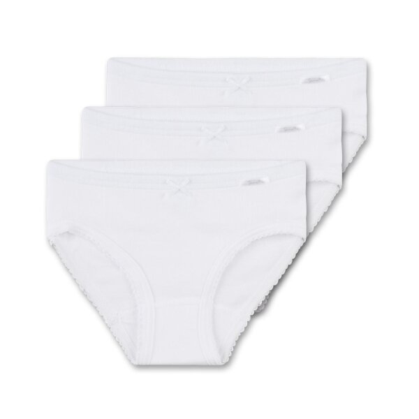 Sanetta Mädchen Jazzpants, 3er Pack - Unterhose, Uni, Bio-Baumwolle - Weiß
