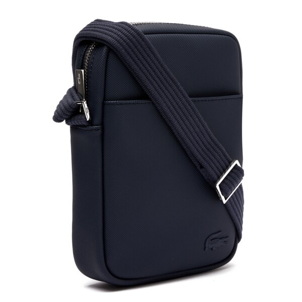 LACOSTE Mens Shoulder Bag - Core Essentials - SLIM VERTICAL CAMERA BAG, 21x15x4cm (HxWxD) Blue
