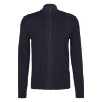 JOOP! mens knitted pullover - JK-01Denny, round neck, fine knit, wool, plain Blue L (Large)