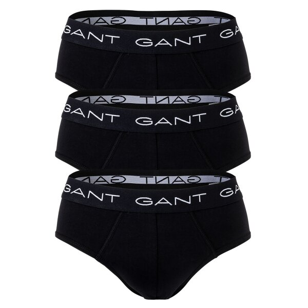 GANT Herren Slips, 3er Pack - Briefs, Logo-Bund, Cotton Stretch, einfarbig