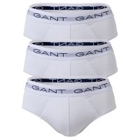 GANT mens briefs, 3-pack - Briefs, logo waistband, cotton stretch, solid colour