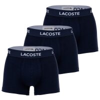 LACOSTE Mens Boxer Shorts, 3-pack - Trunks, Casual, Cotton Stretch, Logo waistband Dark Blue S (Small)