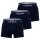 LACOSTE Mens Boxer Shorts, 3-pack - Trunks, Casual, Cotton Stretch, Logo waistband Dark Blue S (Small)