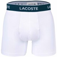 LACOSTE Herren Boxershorts, 3er Pack - Boxer Briefs, Cotton Stretch, Logobund Schwarz/Weiß/Grau S