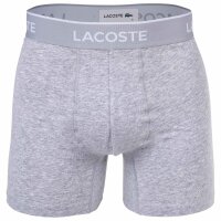 LACOSTE Herren Boxershorts, 3er Pack - Boxer Briefs, Cotton Stretch, Logobund Schwarz/Weiß/Grau S