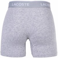 LACOSTE Mens Boxer Shorts, 3-pack - Boxer Briefs, Cotton Stretch, Logo Waistband Black/White/Grey S (Small)