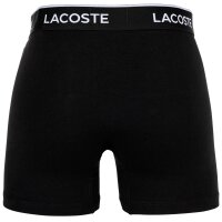 LACOSTE Mens Boxer Shorts, 3-pack - Boxer Briefs, Cotton Stretch, Logo Waistband Black/White/Grey S (Small)