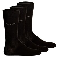 GANT Men Socks, 3-Pack - Soft Cotton Socks, Stockings, One Size, unicoloured Black 43-45