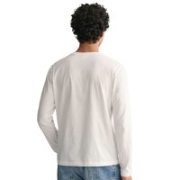 GANT Herren Langarmshirt - REGULAR MEDIUM ARCHIVE SHIELD, Longsleeve, Baumwolle Weiß XL