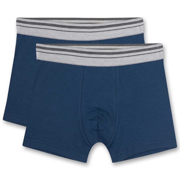 Sanetta Boys Hipshorts, 2-Pack - Pants, Underpants Dark Blue/Grey 140 (8-9 Years)